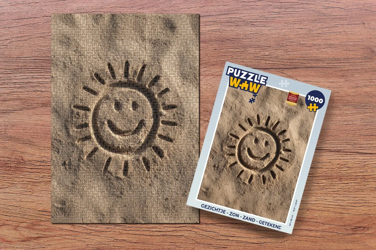 PuzzleWow Legpuzzel 1000 Stuks - Gezichtje Zon Zand
