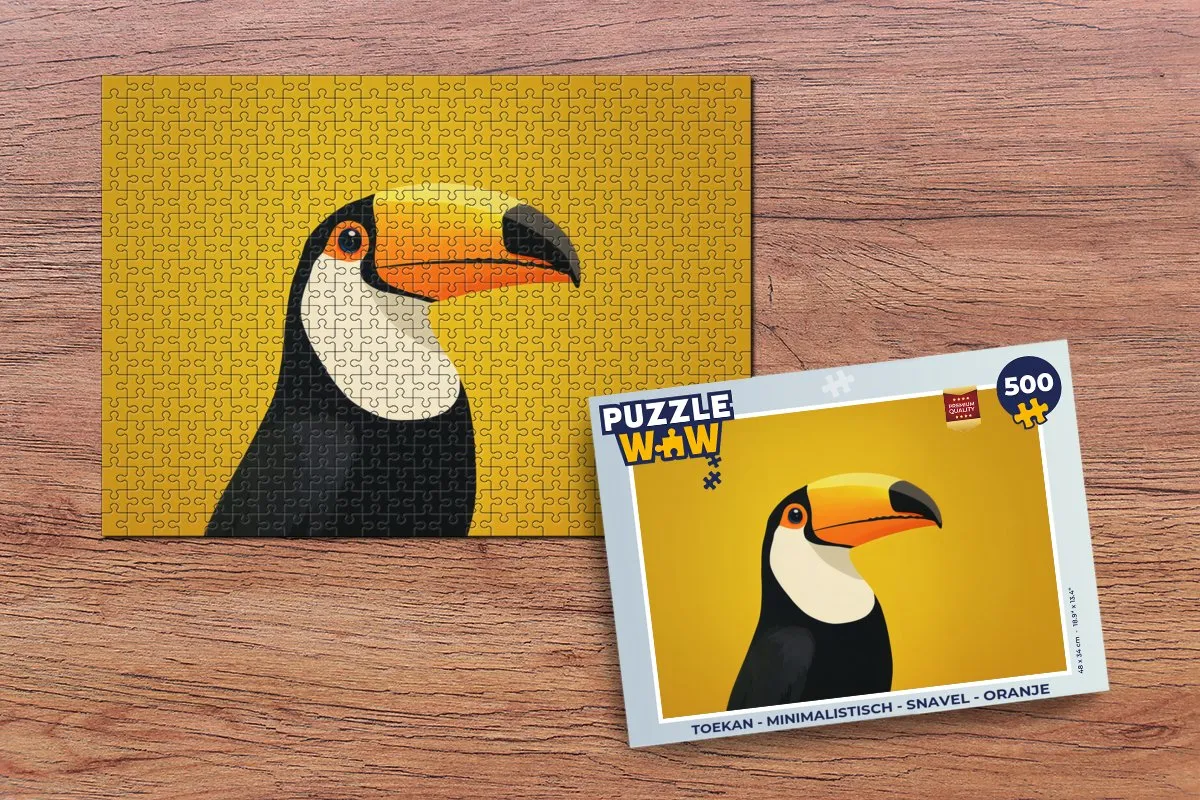 PuzzleWow Toekan Legpuzzel 500 Stuks - Oranje