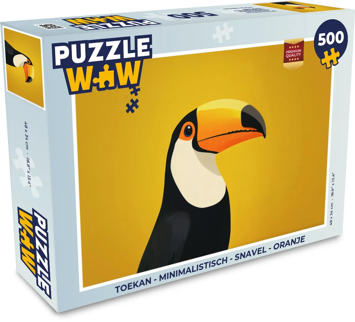 PuzzleWow Toekan Legpuzzel 500 Stuks - Oranje