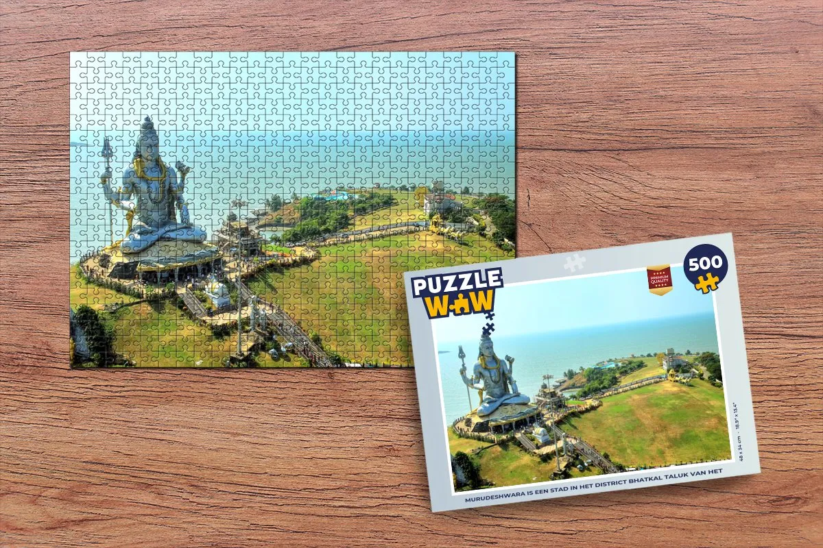 PuzzleWow Murudeshwara Legpuzzel 500 Stuks - Multicolor