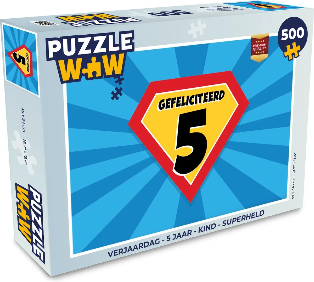 PuzzleWow Superheld Verjaardag Legpuzzel 500 Stuks