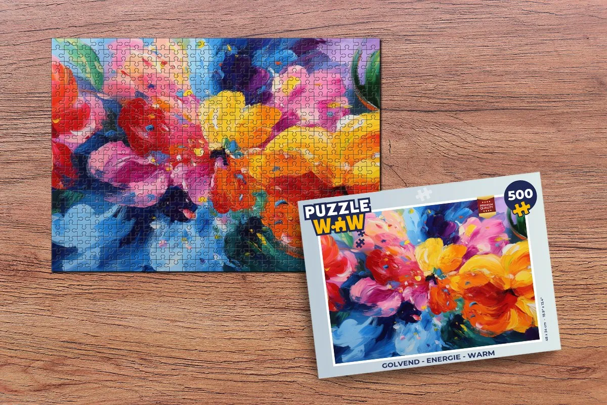 PuzzleWow Golvend Energie Legpuzzel 500 Stuks - Verf Golvend