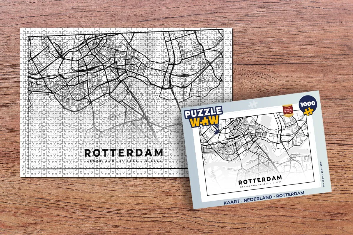 PuzzleWow Legpuzzel Rotterdam 1000 Stuks - Multicolor