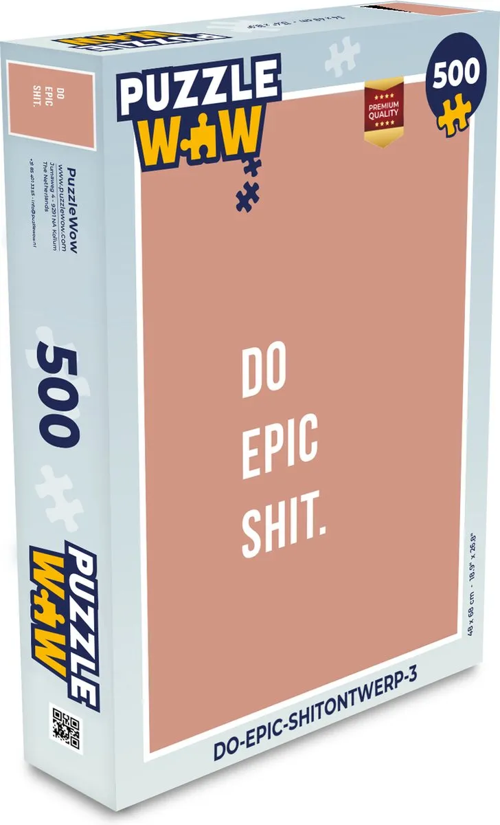 PuzzleWow Quotes Do Epic Shit Legpuzzel 500 Stuks - Roze/Multicolor