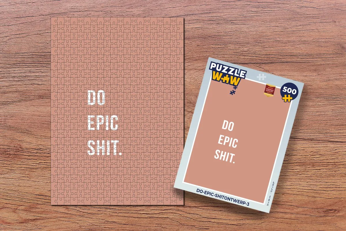 PuzzleWow Quotes Do Epic Shit Legpuzzel 500 Stuks - Roze/Multicolor