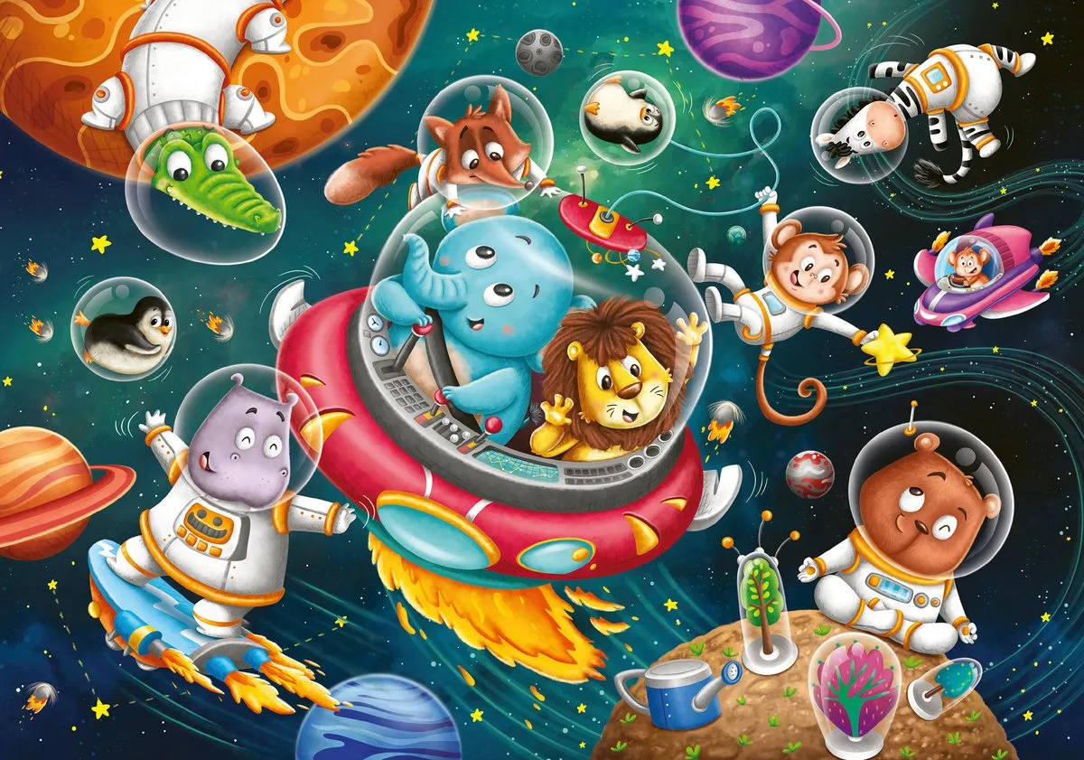 Ravensburger Diren in de Ruimte Puzzel - 24 Stuks - Multicolor