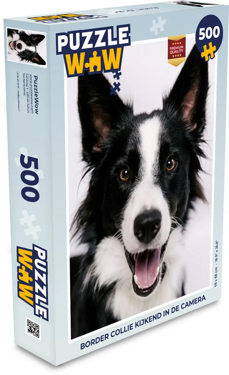 PuzzleWow Border Collie Legpuzzel 500 Stuks - Multicolor