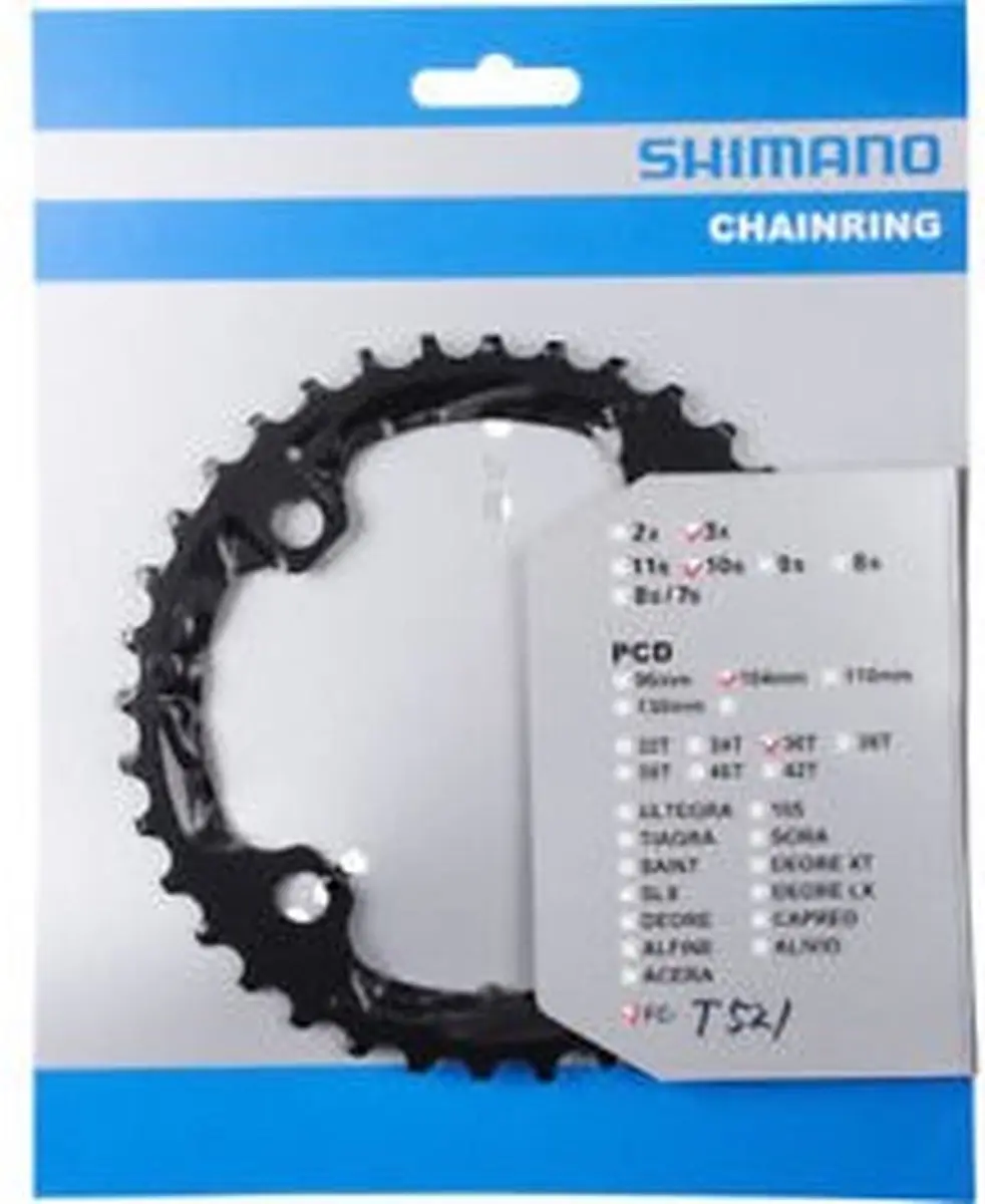 Shimano FC-T521 Kettenblad 36T - 3x10-speed - 104mm BCD - Zwart - afbeelding 2 van 3