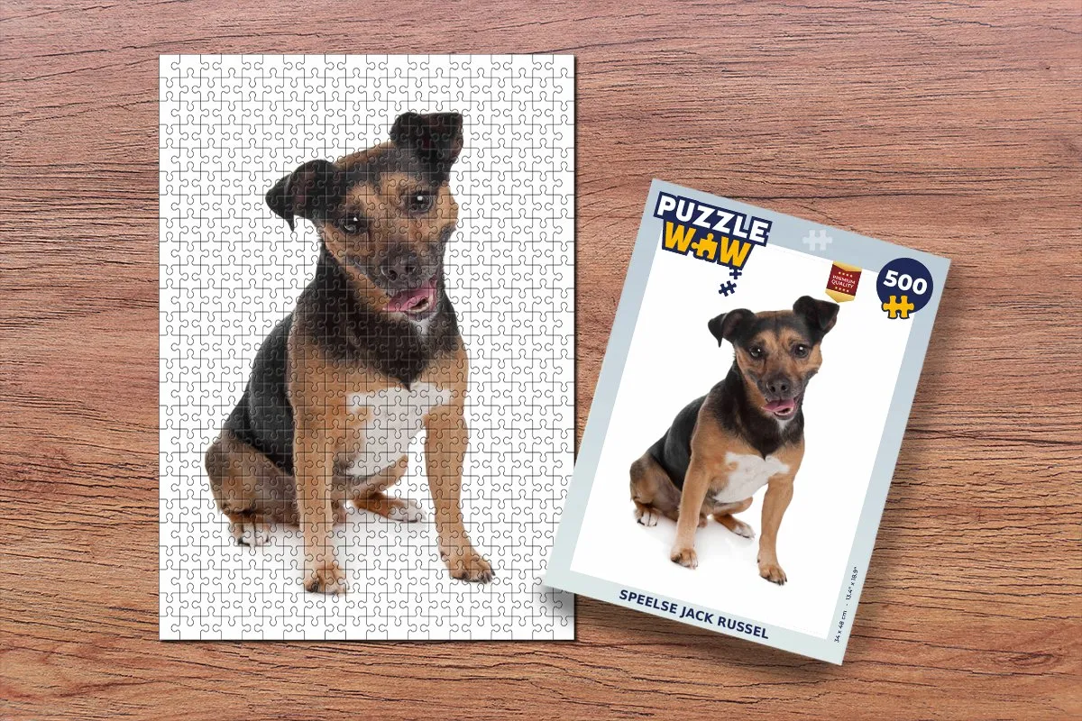 PuzzleWow Speelse Jack Russel Hond Legpuzzel 500 Stuks - Multicolor