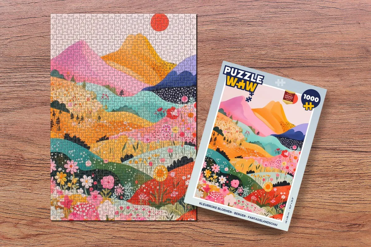 PuzzleWow Kleurrijke Bloemen Legpuzzel 1000 Stuks - Fantasielandschap
