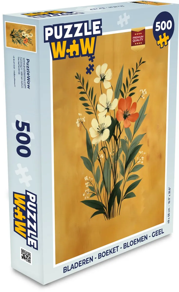 PuzzleWow Boeket Bloemen Legpuzzel 500 Stuks