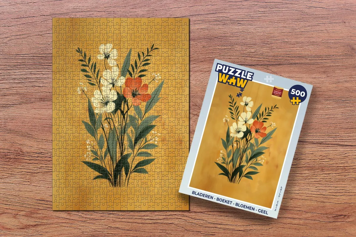 PuzzleWow Boeket Bloemen Legpuzzel 500 Stuks - Geel