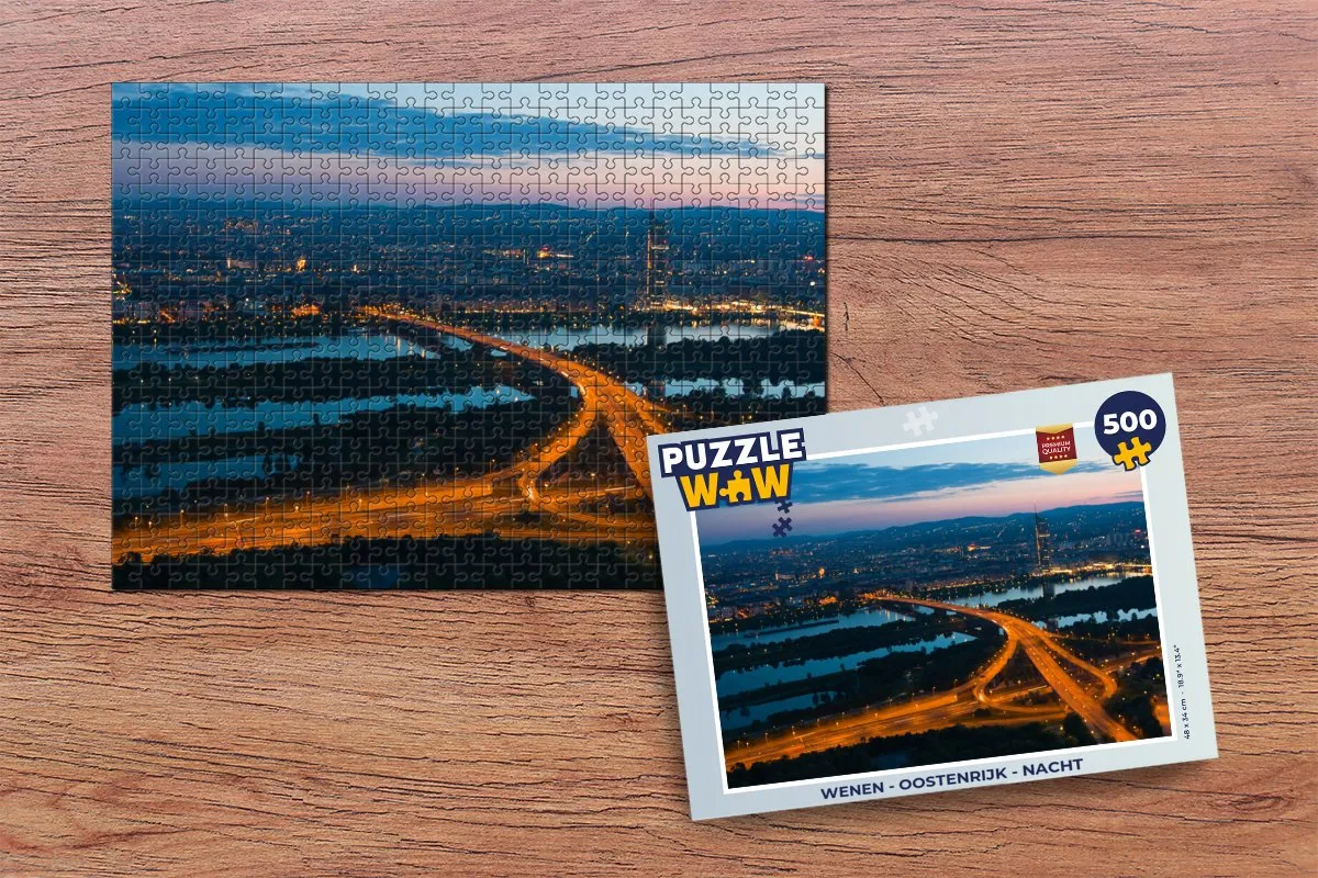 PuzzleWow Wenen Nacht Legpuzzel 500 Stuks - Multicolor