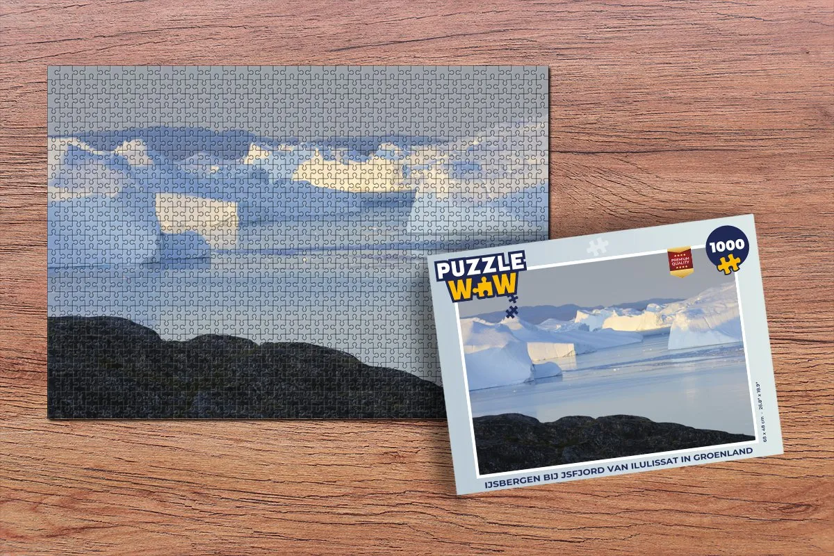 PuzzleWow IJsbergen Jsfjord Ilulissat Groenland Legpuzzel 1000 Stuks - Multicolor