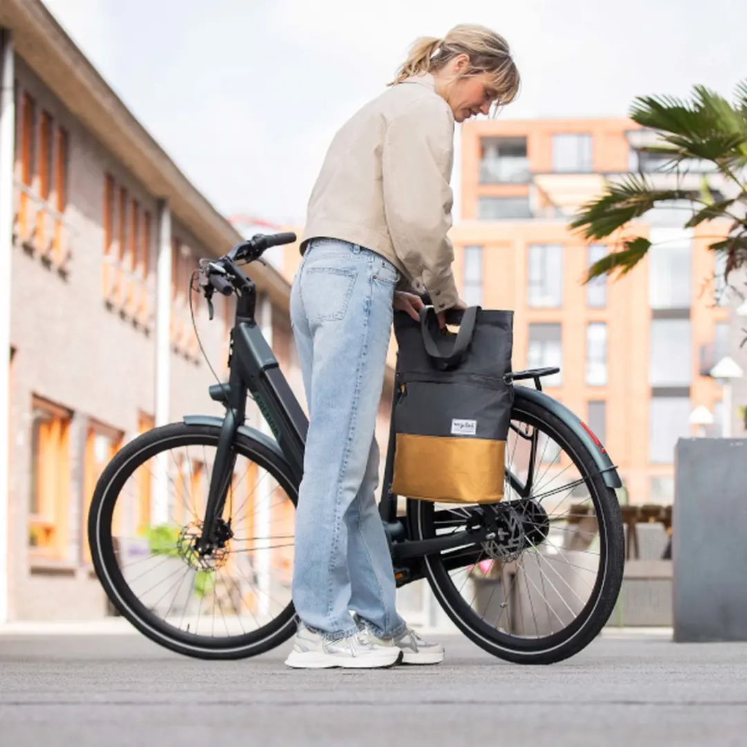 URBAN PROOF 20L Gerecyclede Shopper Fietstas - Grijs/Goud - afbeelding 5 van 6