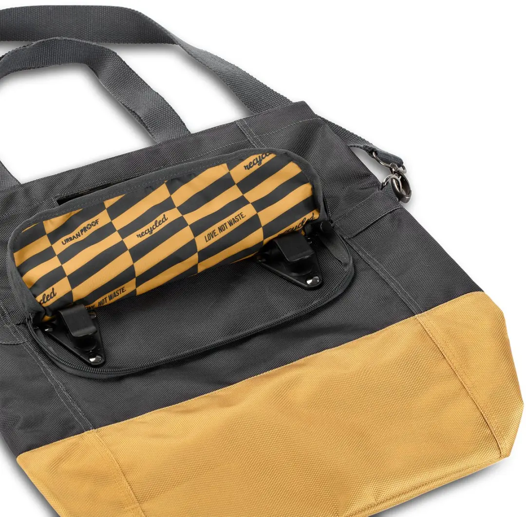 URBAN PROOF 20L Gerecyclede Shopper Fietstas - Grijs/Goud - afbeelding 4 van 6