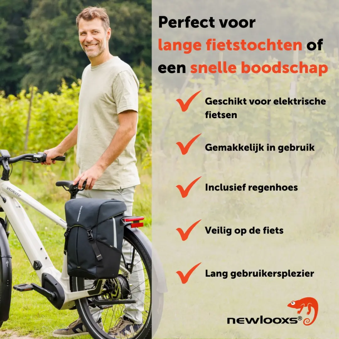 New Looxs Sports Single Fietstas 20L - Zwart - afbeelding 5 van 6