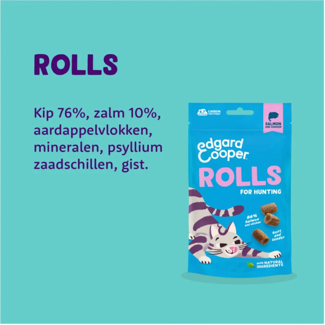 Edgard & Cooper Rolls Kattensnack Zalm 45g - afbeelding 6 van 6