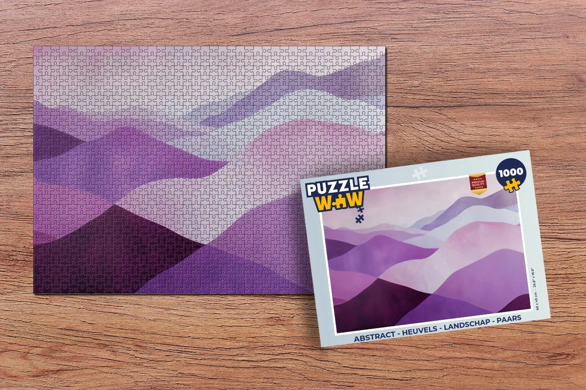PuzzleWow Abstract Heuvels Legpuzzel 1000 Stuks - Paars