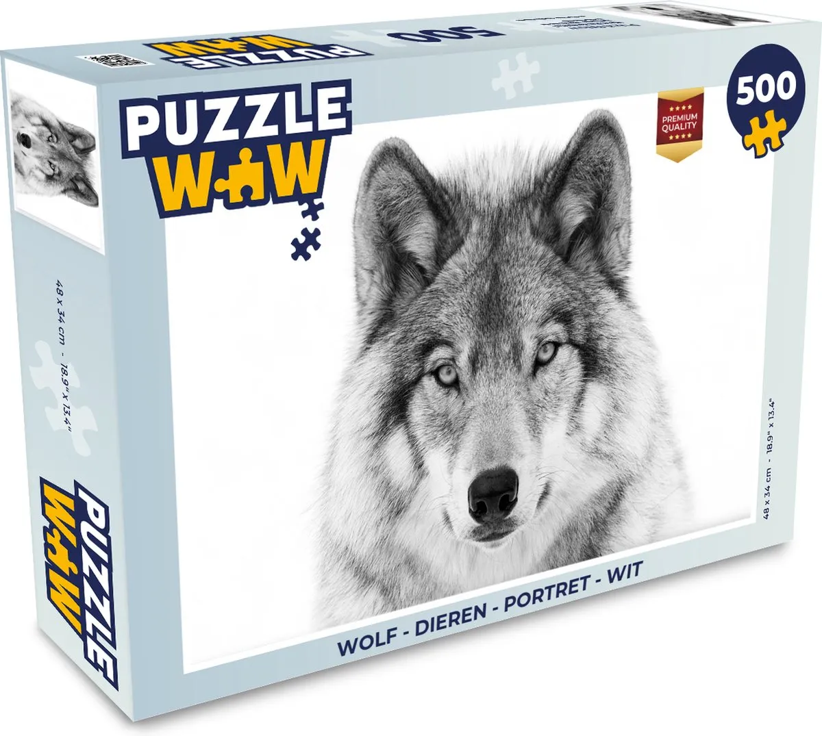 PuzzleWow Dieren Portret Puzzel 500 Stuks - Multicolor