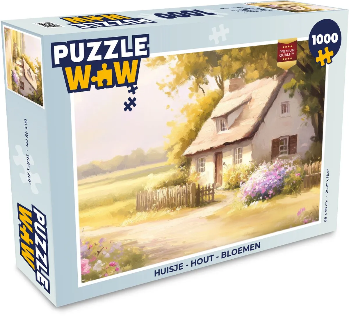 PuzzleWow Huisje Bloemen Legpuzzel 1000 Stuks