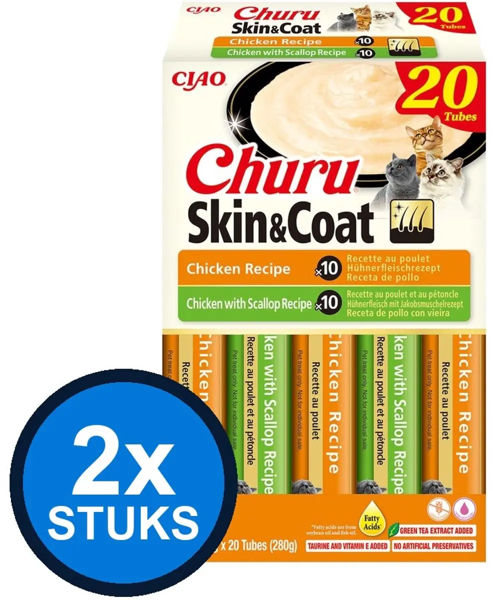 2x Ciao Churu Skin & Coat Kip