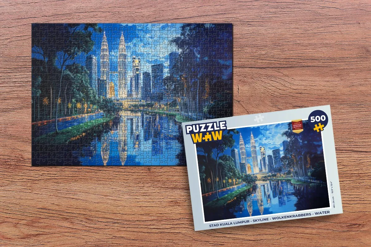 PuzzleWow Kuala Lumpur Skyline Legpuzzel 500 Stuks