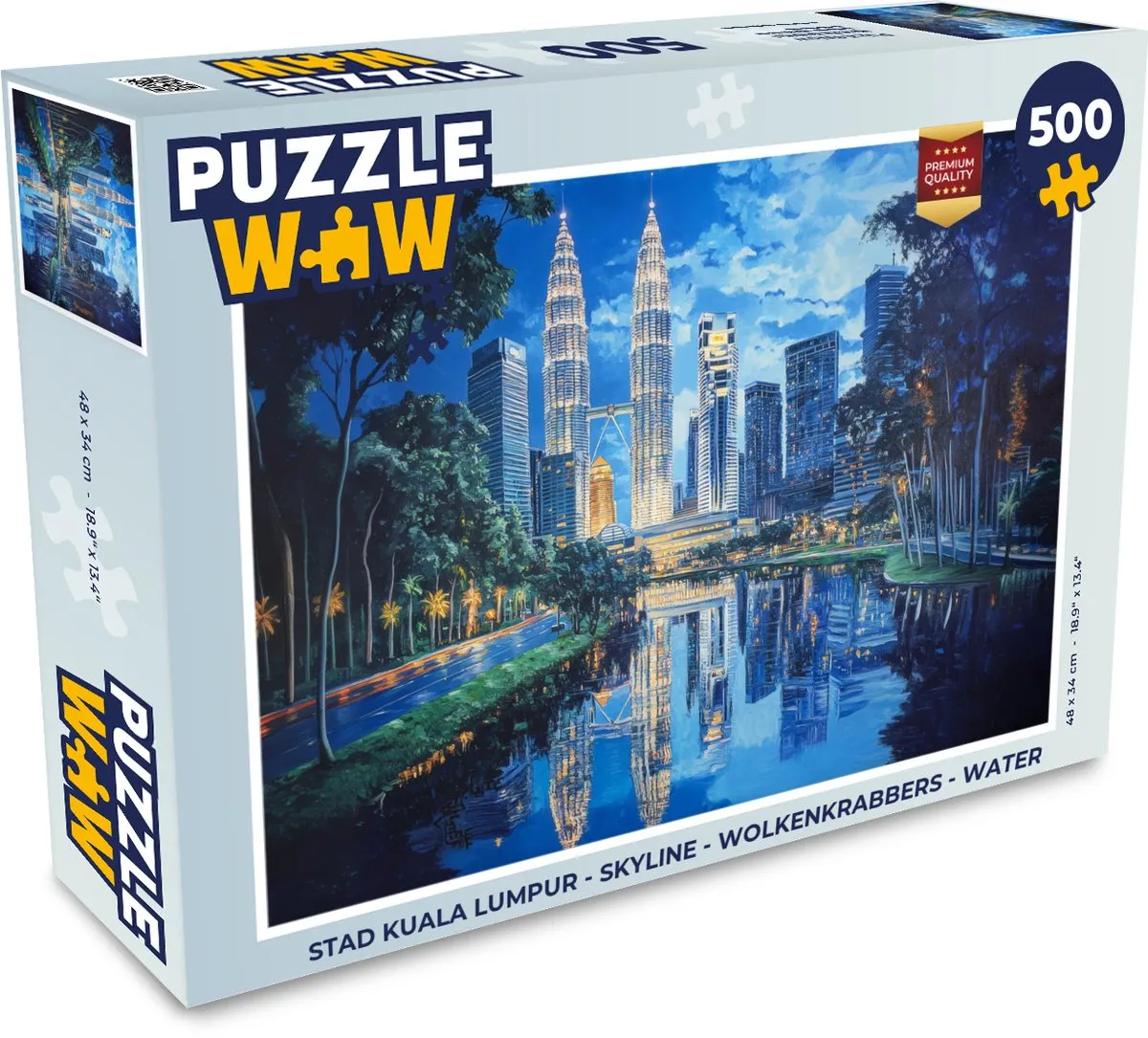 PuzzleWow Kuala Lumpur Skyline Legpuzzel 500 Stuks