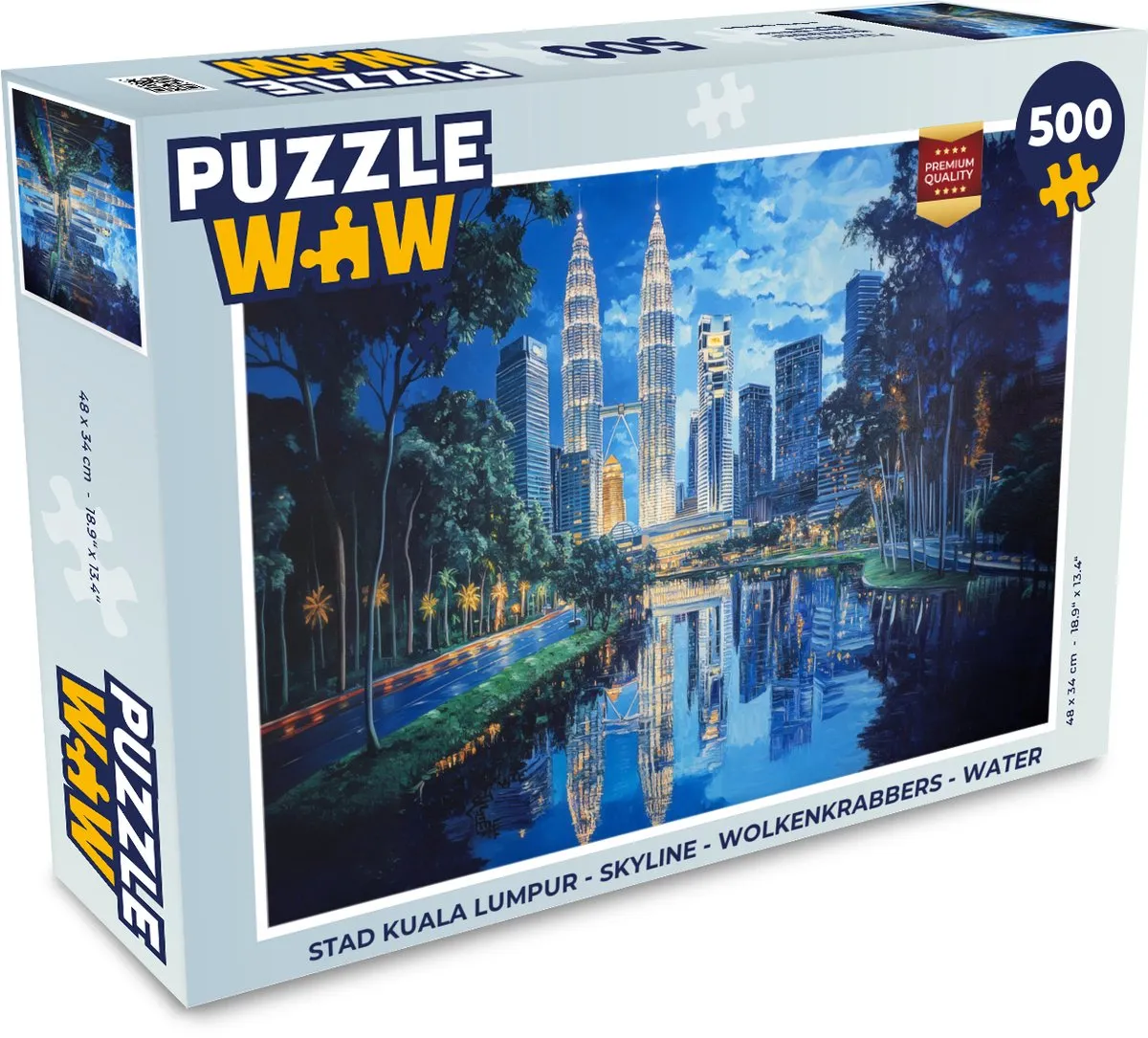 PuzzleWow Kuala Lumpur Skyline Legpuzzel 500 Stuks