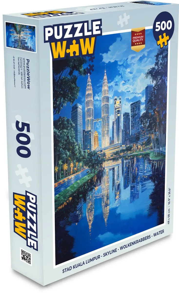 PuzzleWow Kuala Lumpur Skyline Legpuzzel 500 Stuks