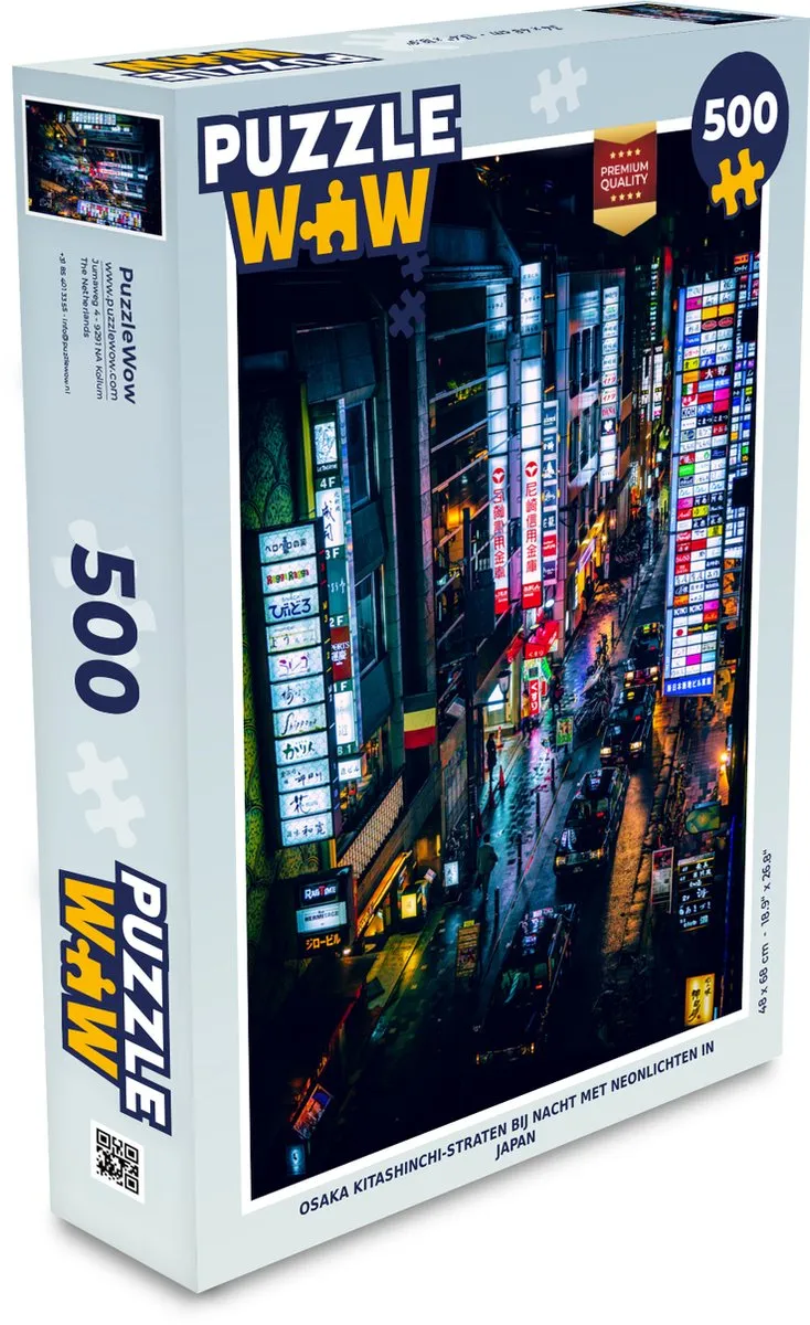 PuzzleWow Osaka Kitashinchi Nachtscène Legpuzzel 500 Stuks
