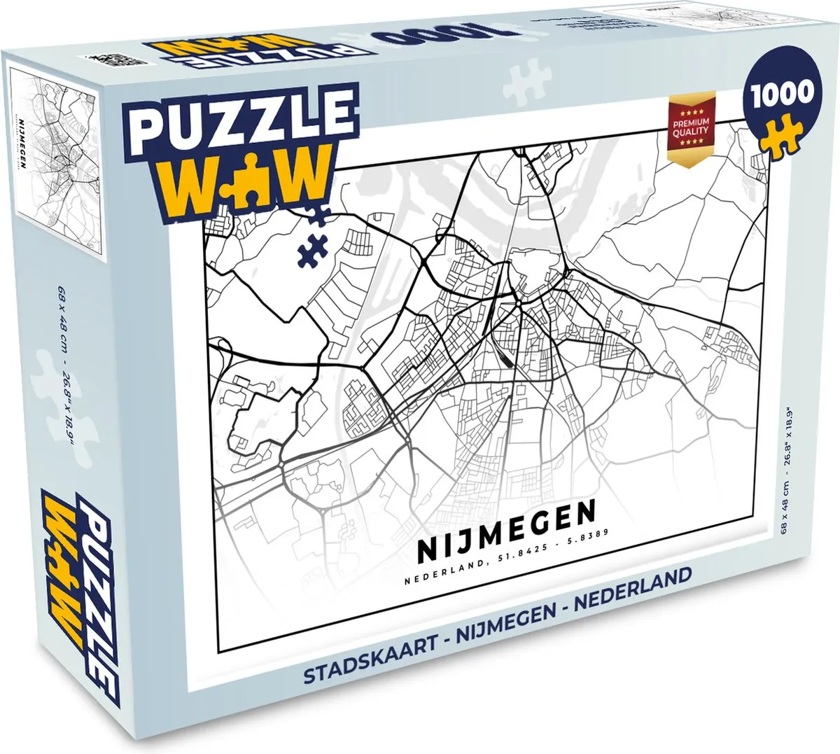 PuzzleWow Nijmegen Legpuzzel 1000 Stuks - Multicolor