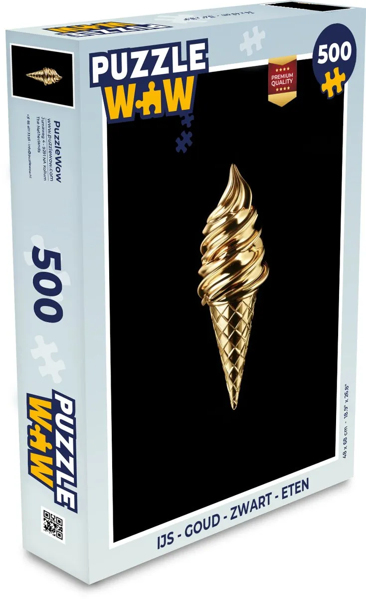 PuzzleWow IJsco Legpuzzel 500 Stuks - Goud/Zwart