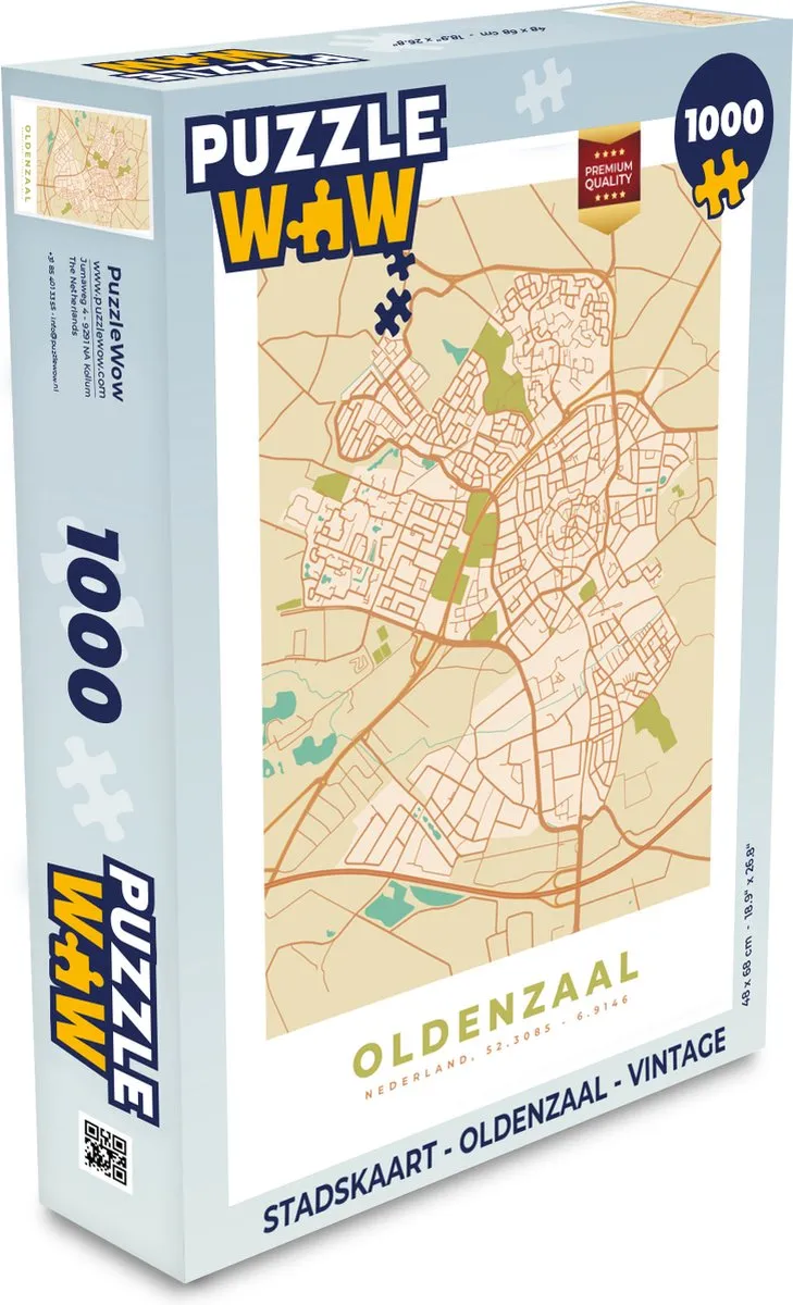 Puzzel Stadskaart - Oldenzaal - Vintage - Legpuzzel - Puzzel 1000 stukjes volwassenen - Plattegrond