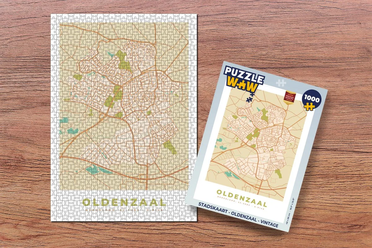 Puzzel Stadskaart - Oldenzaal - Vintage - Legpuzzel - Puzzel 1000 stukjes volwassenen - Plattegrond