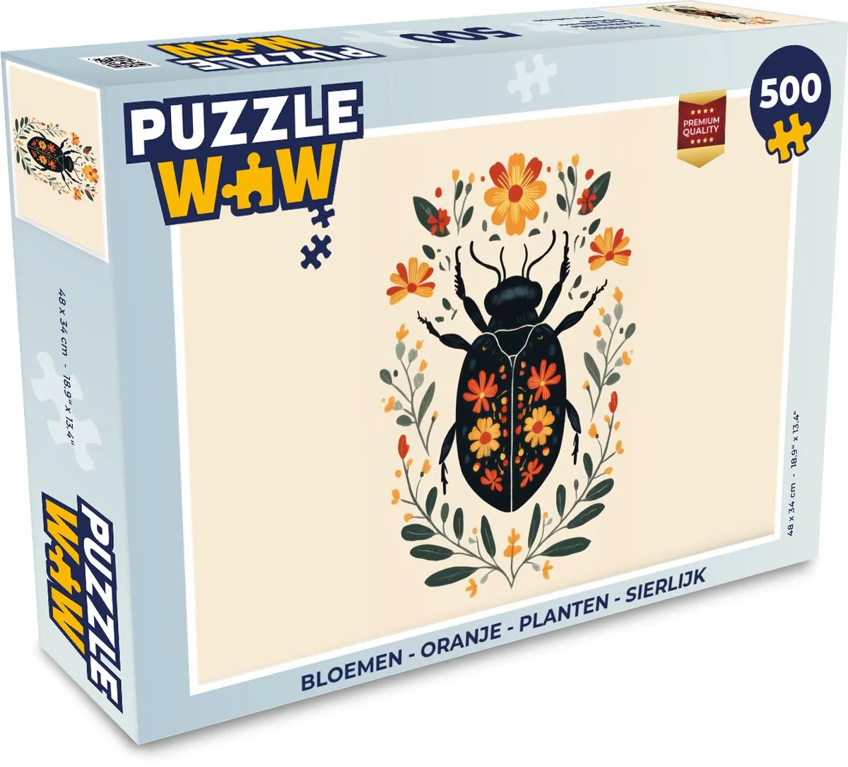 PuzzleWow Legpuzzel 500 Stuks - Bloemen Oranje