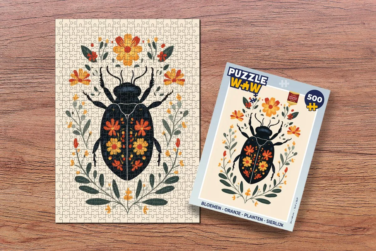 PuzzleWow Legpuzzel 500 Stuks - Bloemen Oranje