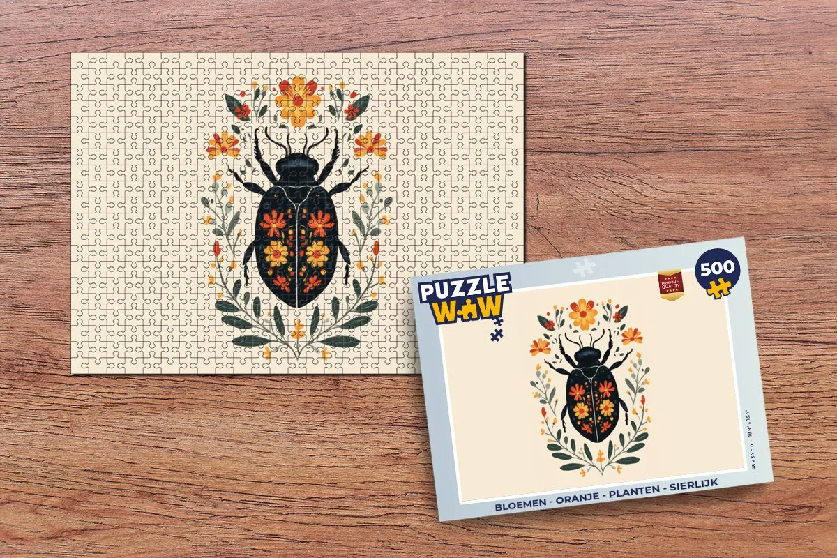 PuzzleWow Legpuzzel 500 Stuks - Bloemen Oranje