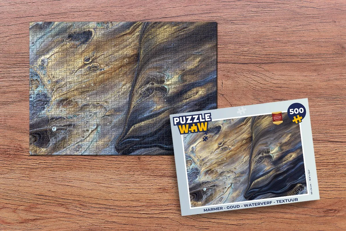 PuzzleWow Marmerlook Legpuzzel 500 Stuks - Multicolor