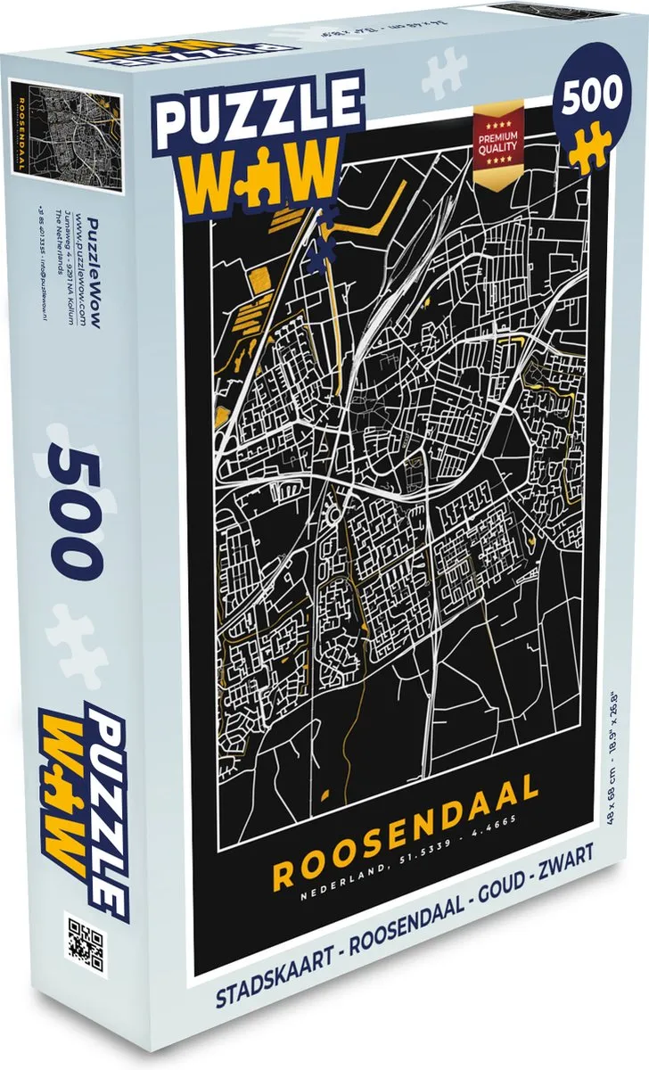PuzzleWow Stadskaart Roosendaal Legpuzzel 500 Stuks