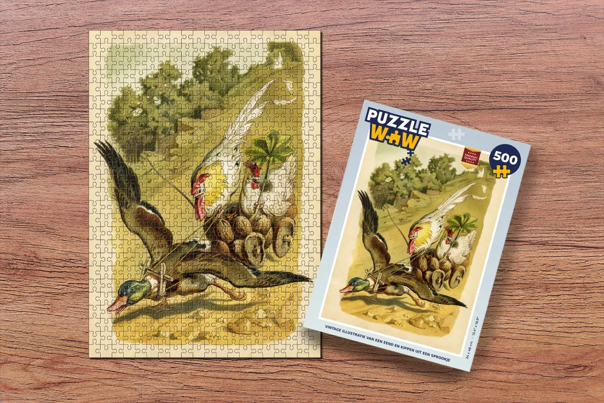 PuzzleWow Vintage Illustratie Legpuzzel 500 Stuks - Multicolor