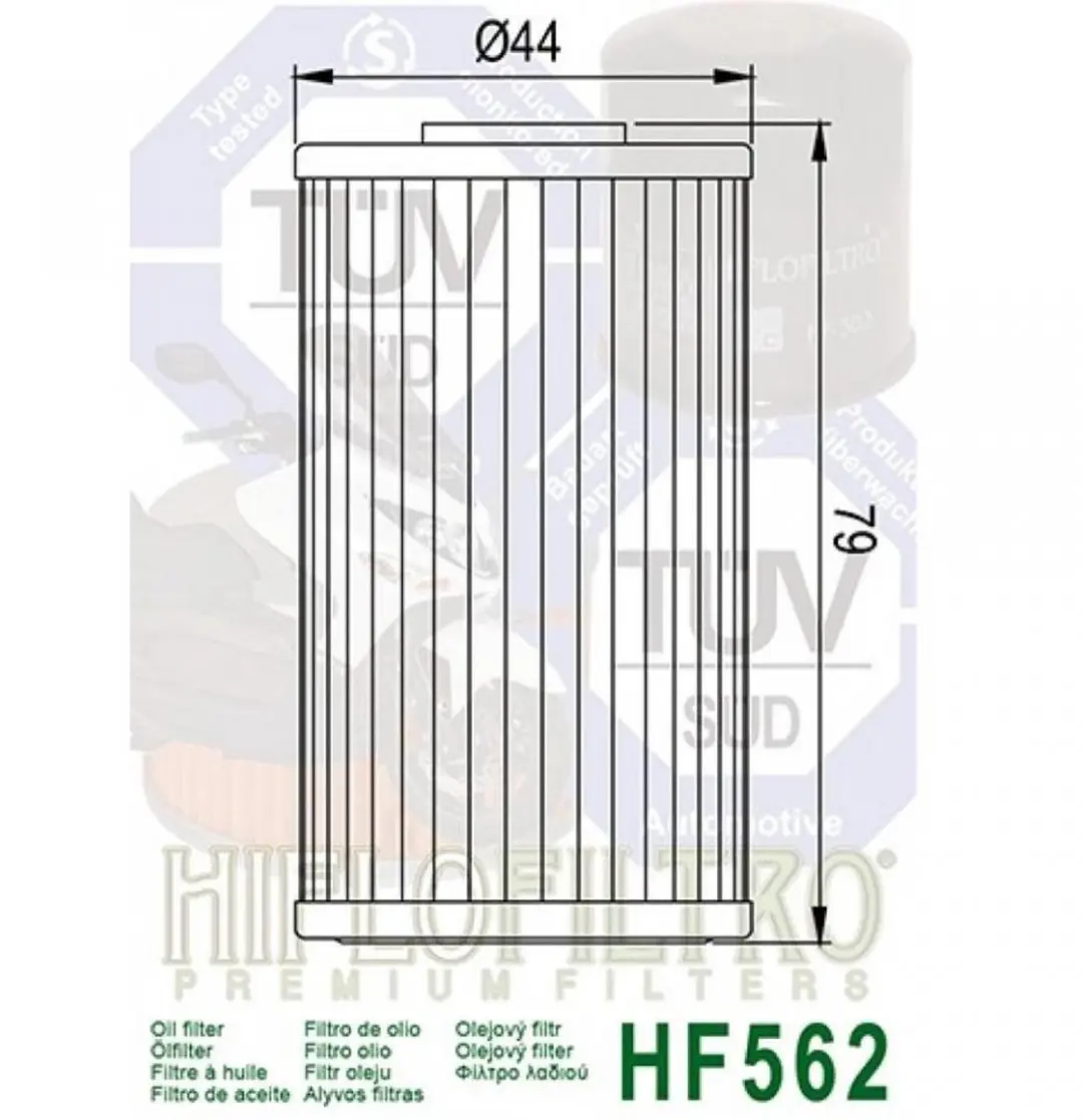 HifloFiltro HF562/1541A-KKC3-9000 Oliefilter - Kymco 200 Dink IE - afbeelding 6 van 6