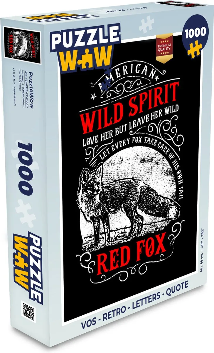 PuzzleWow Retro Quote Legpuzzel 1000 Stuks