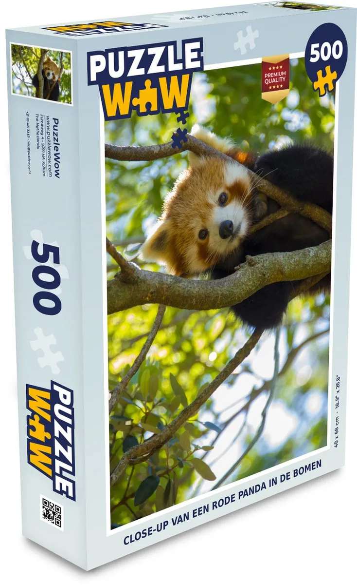 PuzzleWow Puzzel Panda Legpuzzel 500 Stuks - Multicolor