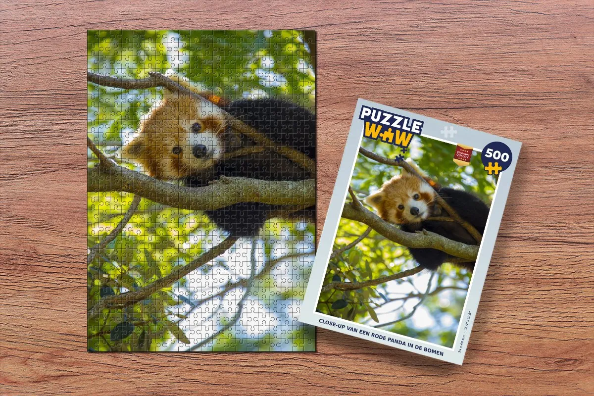 PuzzleWow Puzzel Panda Legpuzzel 500 Stuks - Multicolor