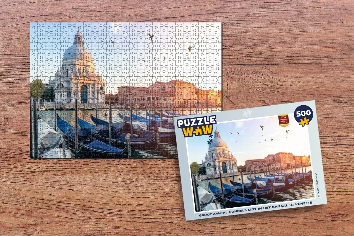 PuzzleWow Vogel Italië Gondel Legpuzzel 500 Stuks - Multicolor