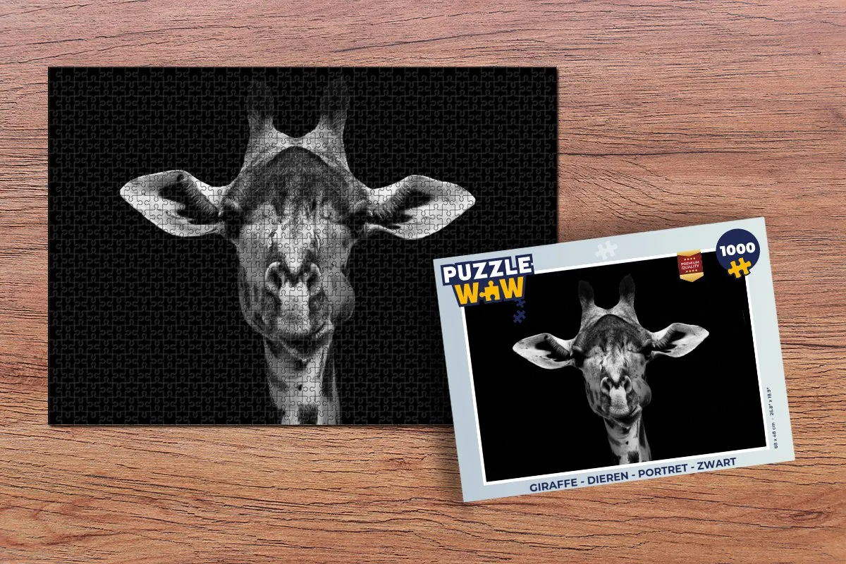 PuzzleWow Giraffe Legpuzzel 1000 Stuks - Multicolor