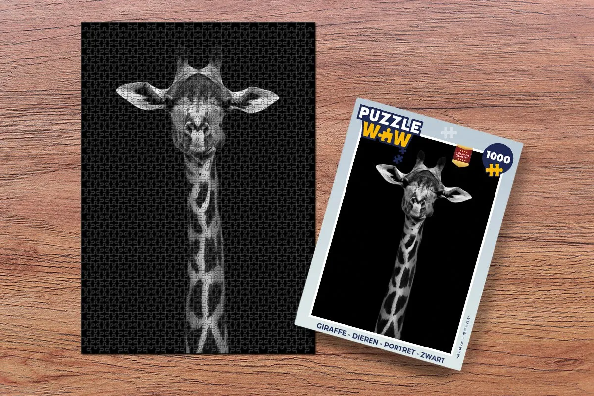 PuzzleWow Giraffe Legpuzzel 1000 Stuks - Multicolor