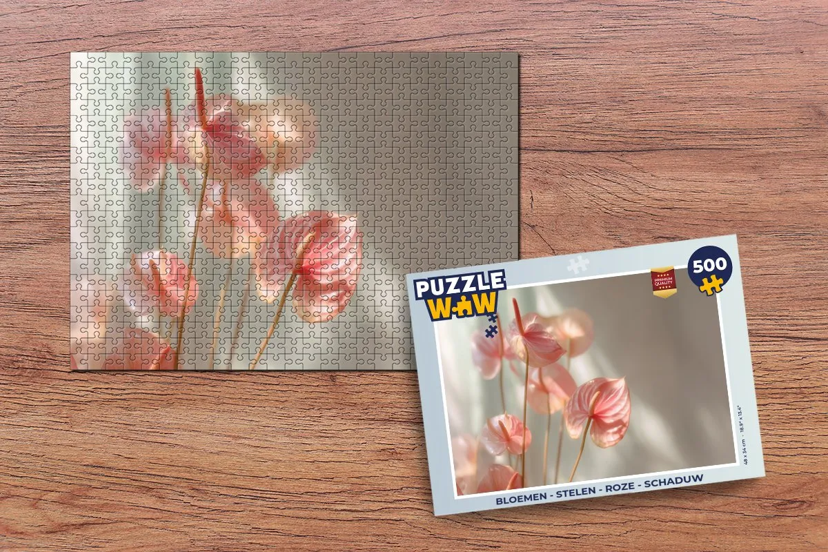 PuzzleWow Bloemen Puzzel 500 Stuks - Roze