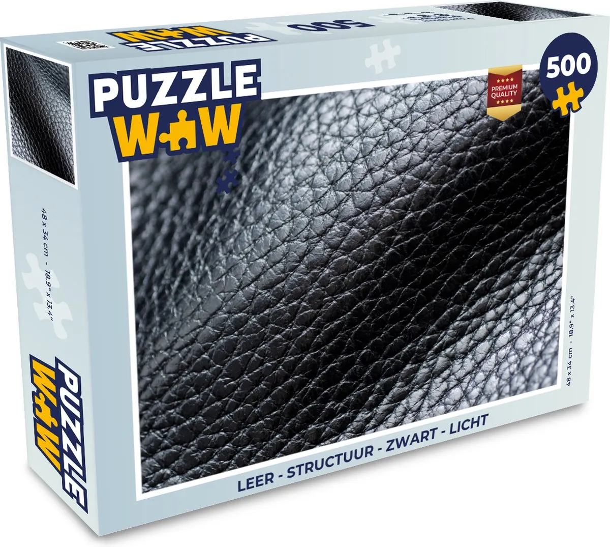 PuzzleWow Leer Structuur Puzzel 500 Stuks - Multicolor
